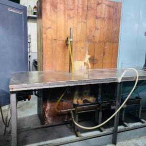 Lote x2 mesas acero inoxidable envasadoras de aerosol + bureta manual