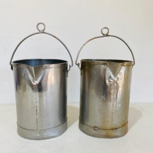 Lote x2 tarros lecheros en acero inoxidable 12 L