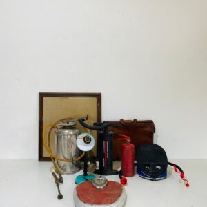 Lote x9 artículos: infladores de colchón, portafolio, balanza y otros