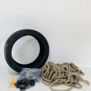 Lote cubierta R17, ruedas varias + cuerda 50 m aprox