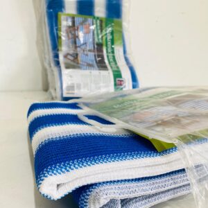 Lote x2 lonas rectangulares: blanca y azul 6,00 x 0,75 m