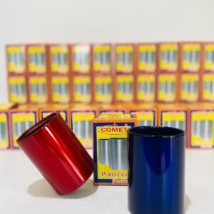 Lote x120 porta latas: Aluminio, azul, rojo. 10 x 07 cm