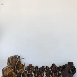 Lote x29 adornos en mimbre: canastos y cochecitos