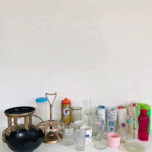 Lote x27: vasos, botellas, porta vasos, porta velas y otros