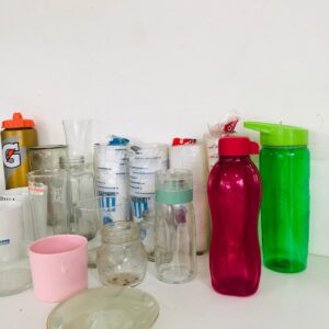 Lote x27: vasos, botellas, porta vasos, porta velas y otros