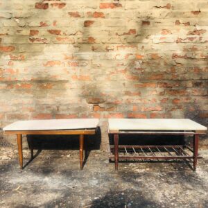 Lote x2 mesas ratonas con tapa de mármol