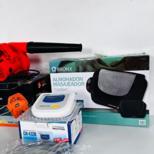 Lote x3: toma presión, almohada masajeadora y sopladora