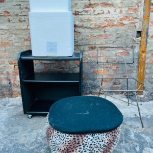 Lote x5: silla en hierro, rack para TV, baúl animal print y otros