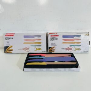 Lote x5 set de cuchillos 6 unidades: cuchillos, tijera y pela papas (chicos)