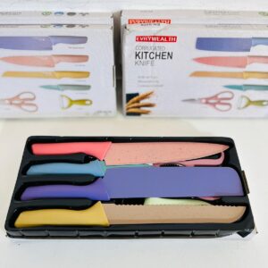 Lote x5 set de cuchillos 6 unidades: cuchillos, tijera y pela papas (chicos)