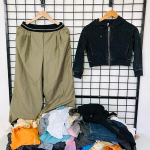 Lote x100 prendas: shorts, camperas, pantalones, remeras, calzas, jeans, gorros y otros