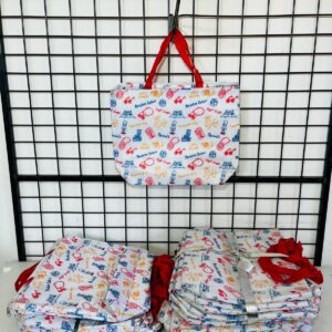 Lote x31 bolsos térmicos: blanco con rojo