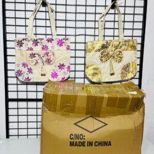 Lote x50 bolsos de dama: beige y rosa – dorado y rosa