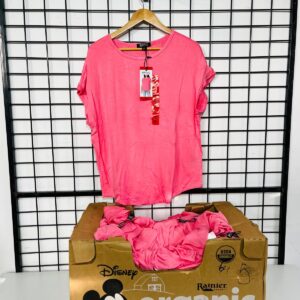 Lote x62 remeras lisas, color rosado