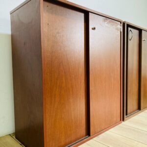 Lote x2 muebles de oficina en mdf con puertas corredizas 90x80x40 cm