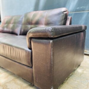 Sillón en cuerina 2 cuerpos, marrón