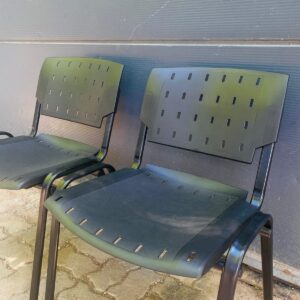Lote x2 sillas de pvc, color negro