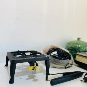 Lote x6 artículos: garrafa 3kg, cables varios, balanza, planchita y otros