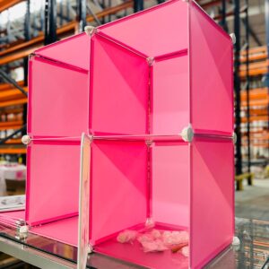 Organizador plegable, 6 cubos, color rosa