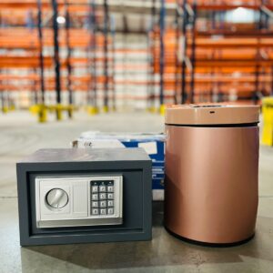 Lote x2: Caja fuerte y Papelera inteligente