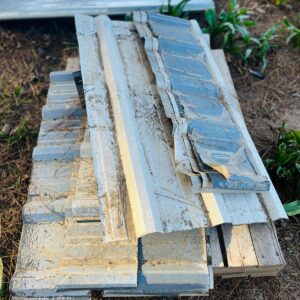 Lote x12 recortes de chapa trapecio y otros 1.10x0.28 m