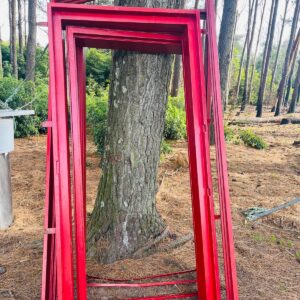 Lote x4 marcos en hierro, color rojo 2,10x1,03x0,20 m- 2.55x1.30x0.12 m