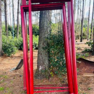 Lote x3 marcos en hierro, color rojo 2,30x1,30x0,17 m - 2,14x0,91x0,18 m
