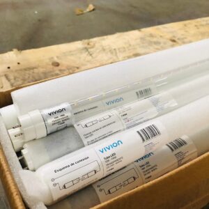 Lote x20 tubos led transparente, luz fría 1,20 m 16W VIVON