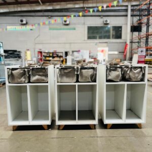 Lote x3 muebles organizadores, color blanco