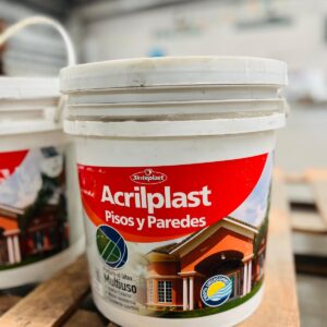 Lote x2 baldes de pintura pisos y paredes Sinteplast 10L: rojo y ocre