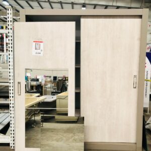 Ropero en MDF con puertas corredizas, color beige
