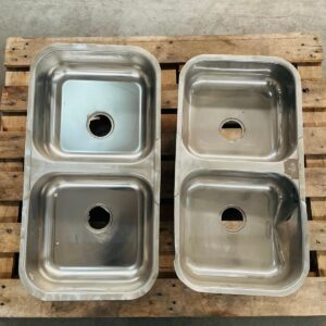 Lote x3 bachas dobles de acero inoxidable