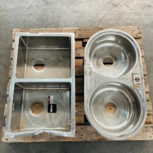 Lote x2 bachas dobles diferentes de cero inoxidable Tramontana