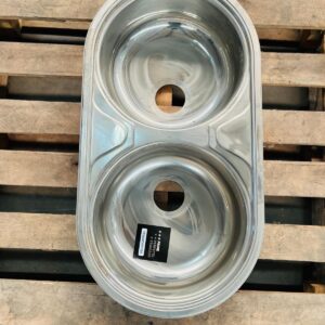 Bacha doble circular en acero inoxidable Tramontina