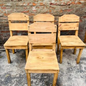 Lote x4 sillas de madera