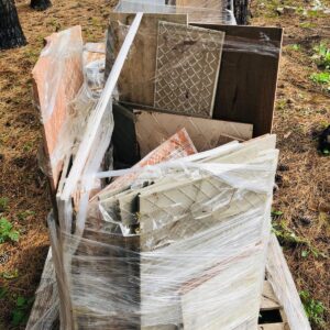 Lote x3 pallet con muestras de cerámicas