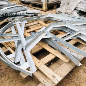Lote x3 estructuras de hierro galvanizadas, curvas