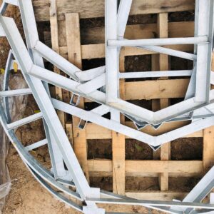 Lote x3 estructuras de hierro galvanizadas, curvas