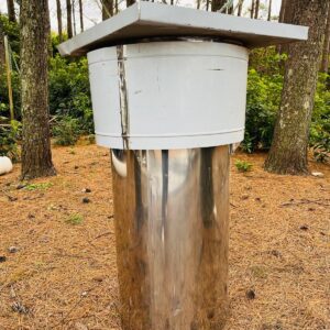 Chimenea con sombrero en acero inoxidable