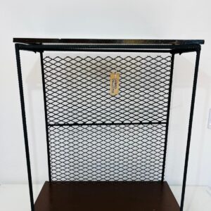 Leñero de interior en hierro y madera: 82x68x31 cm