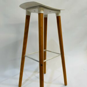 Banqueta en madera y pvc, color blanca NUEVA