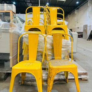 Lote x21 sillas de metal, color amarillo
