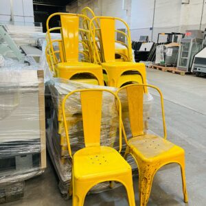 Lote x21 sillas de metal, color amarillo