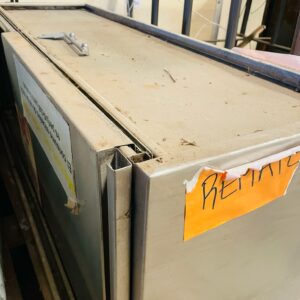 Lote x2 muebles aéreos, puertas corredizas en acero inoxidable 1,40 x 0,44 x 0,50 m de alto