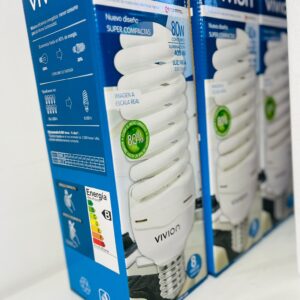 Lote x4 lámparas bajo consumo 80w. Vivion, luz fría