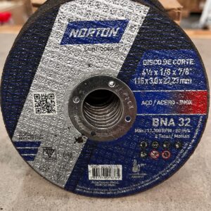Lote x15 discos de corte NORTON BNA 32 p/metal (11.5 x 2.2 x 0.3cm
