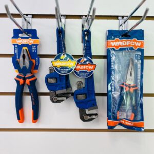 Lote x7: llaves de caño 8 y 10'', pinza universal 8'', pinza punta doblada 6''