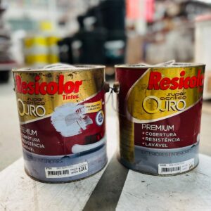 Lote x2 latas Resicolor acrílico ouro 3.24L