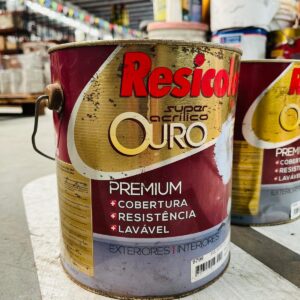 Lote x2 latas Resicolor acrílico ouro 3.24L