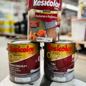 Lote x3: latas Resicolor acrílico ouro de 3.24 y 6L